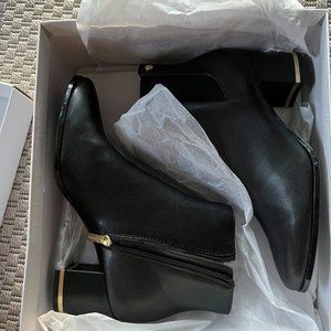 New Calvin Kelvin Sz 6 Leather Ankle Booties (Black)